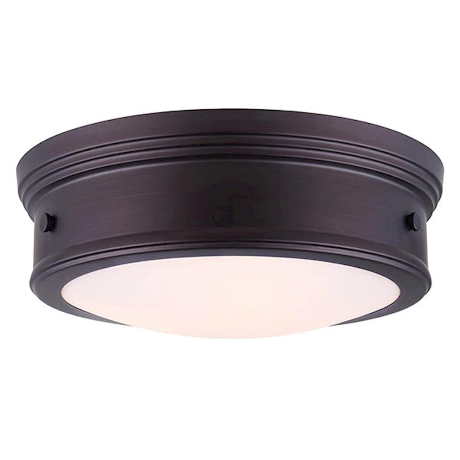 Canarm Boku 15in 3-Light Flush Mount | Oil Rubbed Bronze and Clear Glass Diffuser | Bedroom & Hallway Ceiling Light | 15 x 6 in | Model IFM624A15ORB