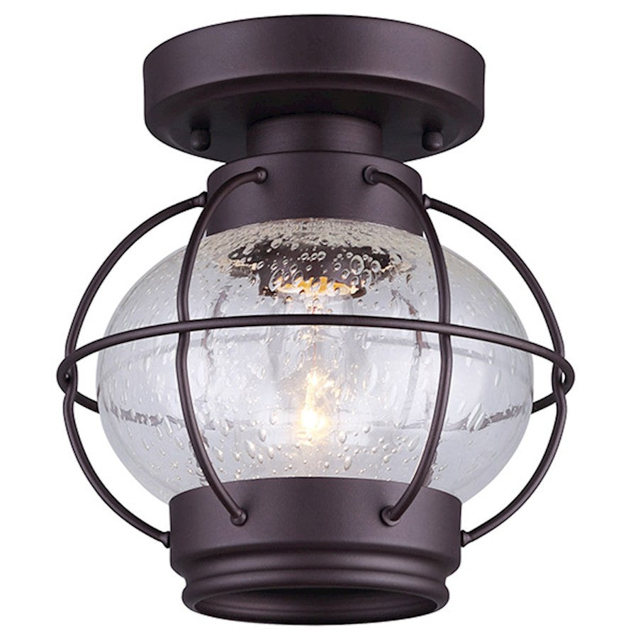 Canarm Potter 8in 1-Light Flush Mount | Oil Rubbed Bronze and Clear Glass | Bedroom & Hallway Ceiling Light | 8 x 8 in | Model IFM636A08ORB