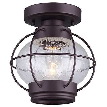 Canarm Potter 8in 1-Light Flush Mount | Oil Rubbed Bronze and Clear Glass | Bedroom & Hallway Ceiling Light | 8 x 8 in | Model IFM636A08ORB