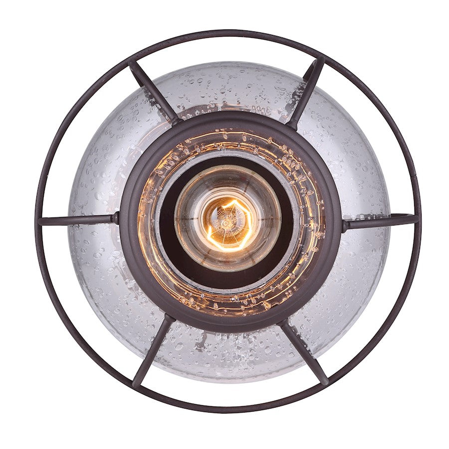 Canarm Potter 8in 1-Light Flush Mount | Oil Rubbed Bronze and Clear Glass | Bedroom & Hallway Ceiling Light | 8 x 8 in | Model IFM636A08ORB
