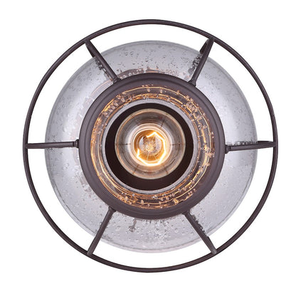 Canarm Potter 8in 1-Light Flush Mount | Oil Rubbed Bronze and Clear Glass | Bedroom & Hallway Ceiling Light | 8 x 8 in | Model IFM636A08ORB