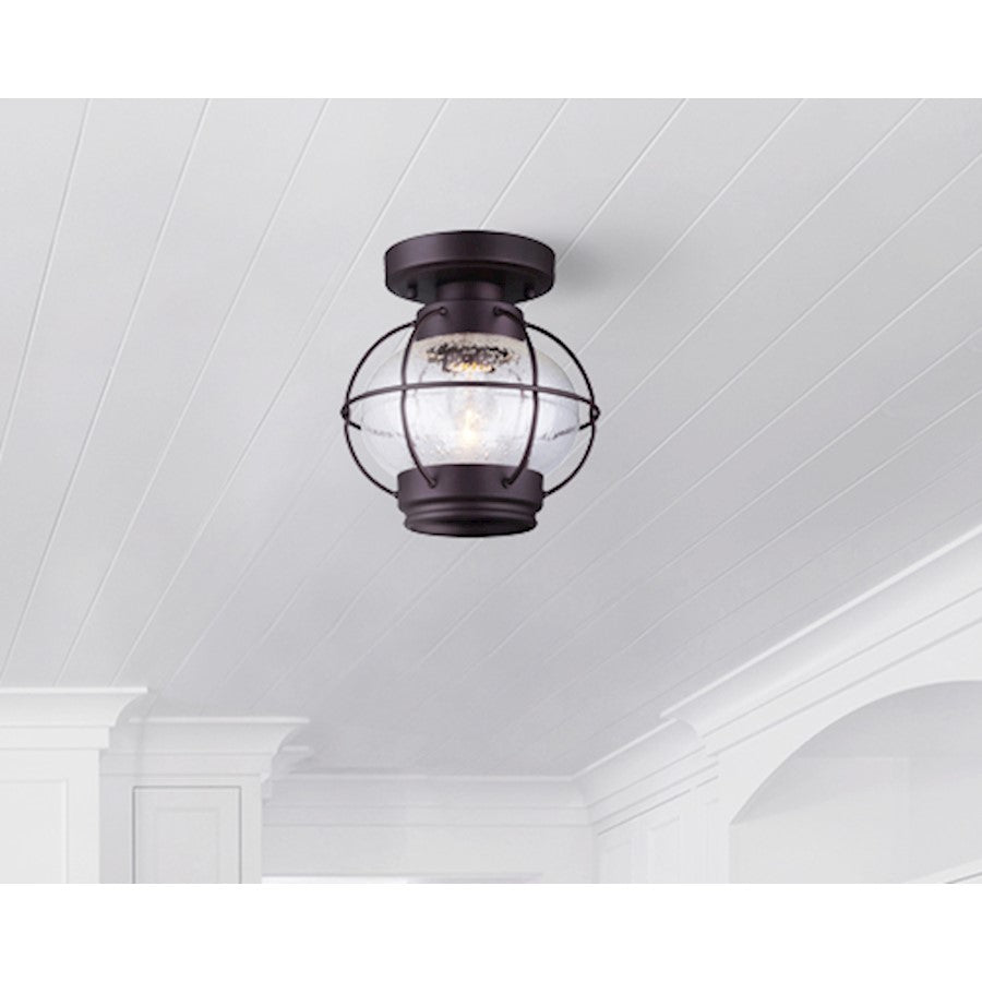 Canarm Potter 8in 1-Light Flush Mount | Oil Rubbed Bronze and Clear Glass | Bedroom & Hallway Ceiling Light | 8 x 8 in | Model IFM636A08ORB