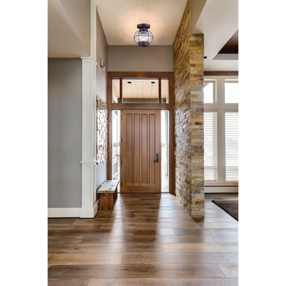 Canarm Potter 8in 1-Light Flush Mount | Oil Rubbed Bronze and Clear Glass | Bedroom & Hallway Ceiling Light | 8 x 8 in | Model IFM636A08ORB