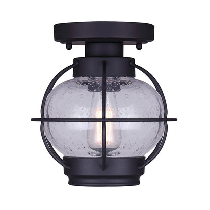 Canarm Potter 8in 1-Light Flush Mount | Oil Rubbed Bronze and Clear Glass | Bedroom & Hallway Ceiling Light | 8 x 8 in | Model IFM636A08ORB