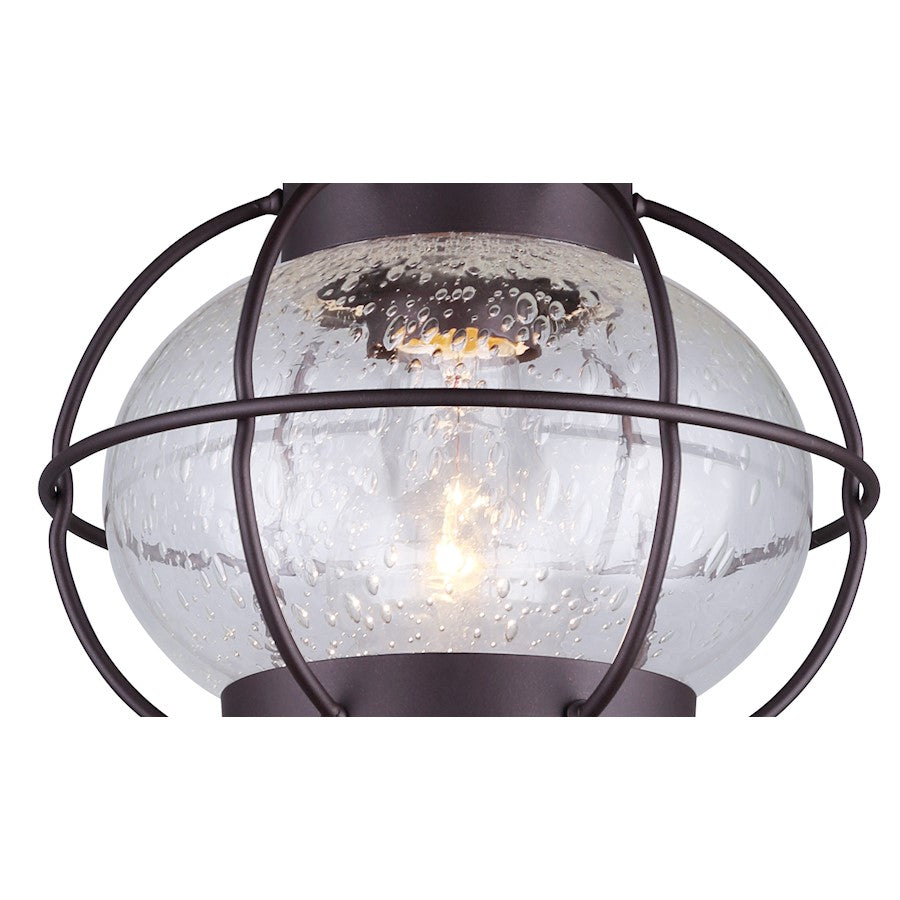 Canarm Potter 8in 1-Light Flush Mount | Oil Rubbed Bronze and Clear Glass | Bedroom & Hallway Ceiling Light | 8 x 8 in | Model IFM636A08ORB