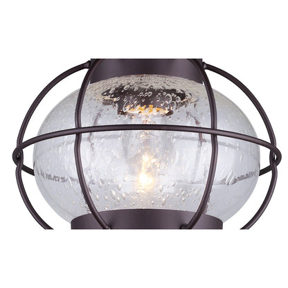 Canarm Potter 8in 1-Light Flush Mount | Oil Rubbed Bronze and Clear Glass | Bedroom & Hallway Ceiling Light | 8 x 8 in | Model IFM636A08ORB