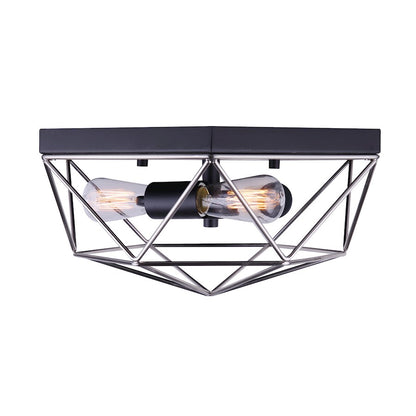 Canarm Greer 15in 3-Light Flush Mount | Matte Black & Brushed Nickel | Bedroom & Hallway | 15 x 13 x 7 in | Model IFM676A15BKN