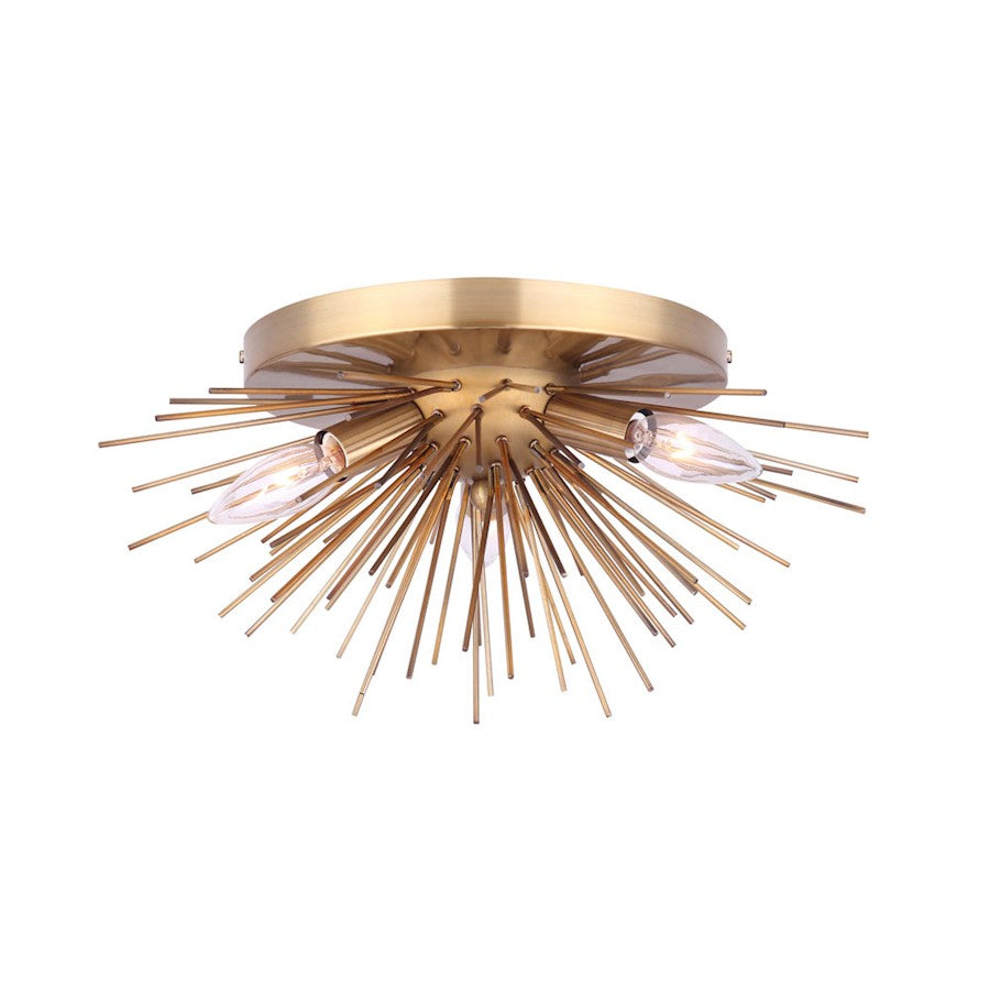 Canarm Orla 16in 3-Light Flush Mount | Modern Gold Metal | Bedroom & Dining Room | 16 x 16 x 8 in | Model IFM709A15GD