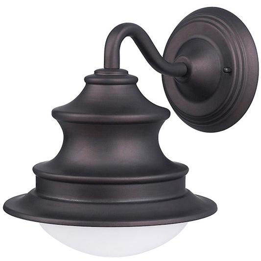 Canarm Wharf 10in 1-Light Outdoor Downlight | Oil Rubbed Bronze Aluminum and Clear Glass | Entryway & Patio Wall Light | Model IOL122ORB
