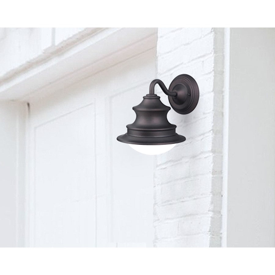 Canarm Wharf 10in 1-Light Outdoor Downlight | Oil Rubbed Bronze Aluminum and Clear Glass | Entryway & Patio Wall Light | Model IOL122ORB