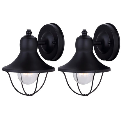 Canarm Madison 6in 1-Light Outdoor Lantern | Industrial Matte Black and Clear Glass | Porch & Garage Wall Light | Model IOL143TBK-C