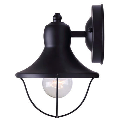 Canarm Madison 6in 1-Light Outdoor Lantern | Industrial Matte Black and Clear Glass | Porch & Garage Wall Light | Model IOL143TBK-C