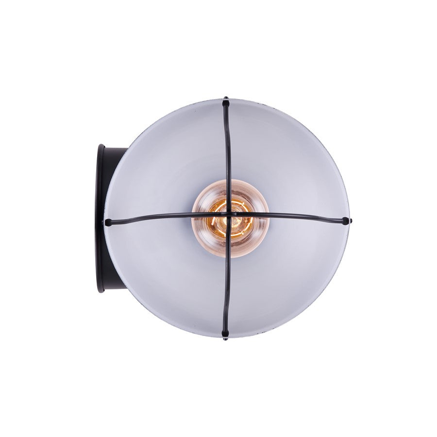 Canarm Madison 6in 1-Light Outdoor Lantern | Industrial Matte Black and Clear Glass | Porch & Garage Wall Light | Model IOL143TBK-C