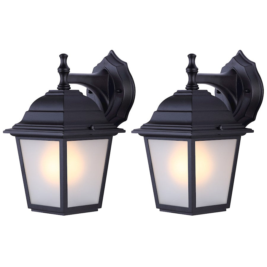 Canarm Deacon 6in 1-Light Outdoor Downlight | Industrial Black and Frosted Glass | Porch & Entryway Wall Light | 6 x 8 x 11 in | Model IOL160TBK-C