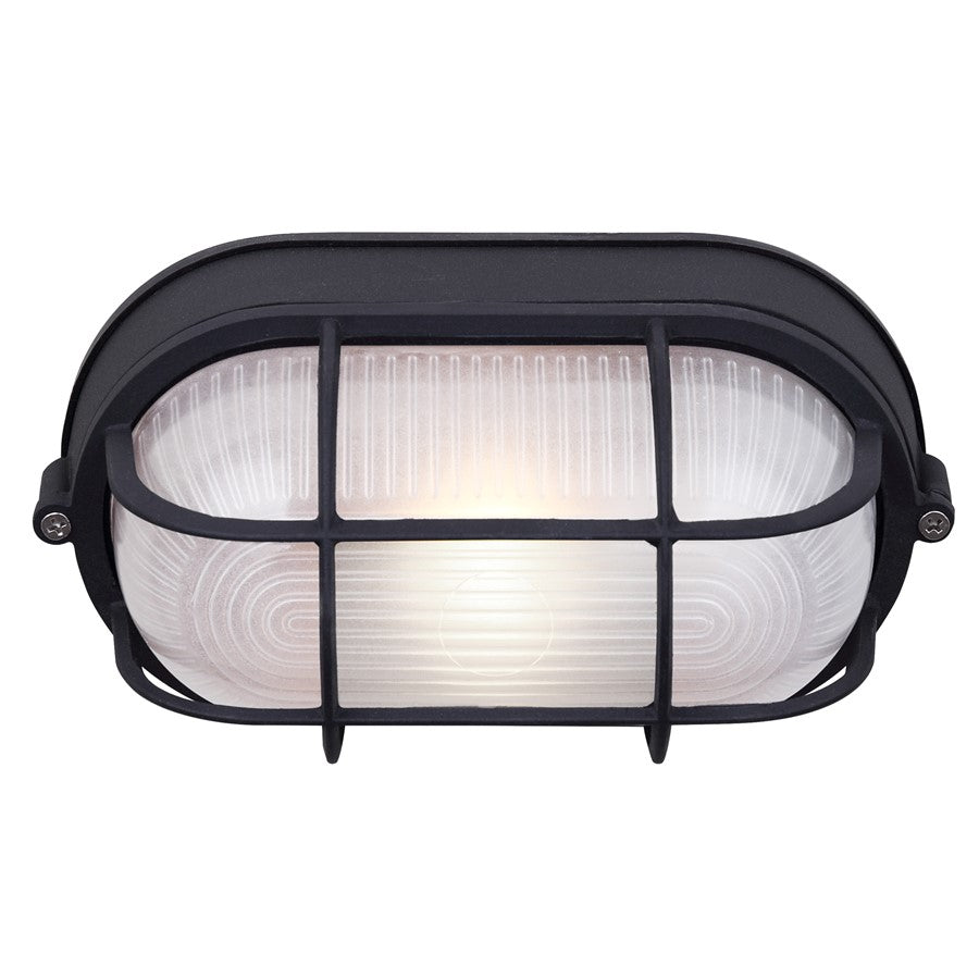 Canarm Marine 8in 1-Light Outdoor Lantern | Industrial Black and Clear Glass | Porch & Patio Wall Light | 8 x 8 x 4.13 in | Model IOL1610