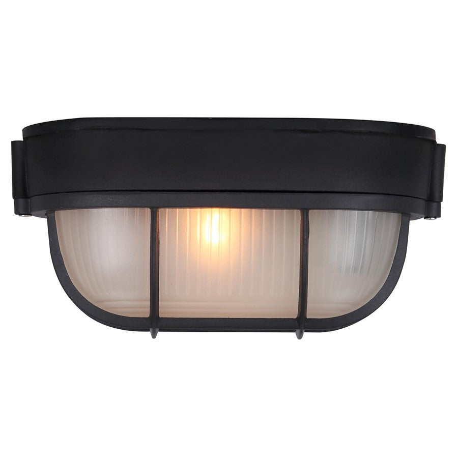 Canarm Marine 8in 1-Light Outdoor Lantern | Industrial Black and Clear Glass | Porch & Patio Wall Light | 8 x 8 x 4.13 in | Model IOL1610