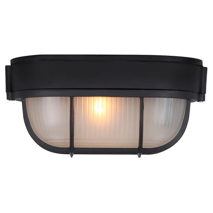 Canarm Marine 8in 1-Light Outdoor Lantern | Industrial Black and Clear Glass | Porch & Patio Wall Light | 8 x 8 x 4.13 in | Model IOL1610