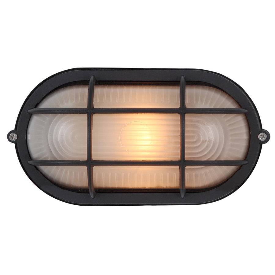Canarm Marine 8in 1-Light Outdoor Lantern | Industrial Black and Clear Glass | Porch & Patio Wall Light | 8 x 8 x 4.13 in | Model IOL1610