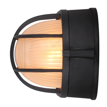 Canarm Marine 8in 1-Light Outdoor Lantern | Industrial Black and Clear Glass | Porch & Patio Wall Light | 8 x 8 x 4.13 in | Model IOL1610