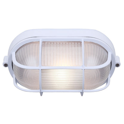 Canarm Marine 4.375in 1-Light Outdoor Lantern | White Cast Aluminum and Frosted Glass | Porch & Patio | 8.25 x 4.125 x 4.375 in | Model IOL1611