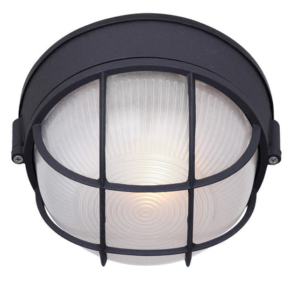Canarm Marine 7.5in 1-Light Outdoor Lantern | Modern Black Metal and Frosted Glass | Porch & Pathway | 7.5 x 4.5 x 7.25 in | Model IOL1710