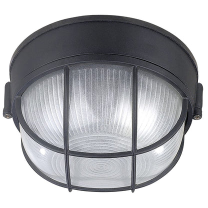 Canarm Marine 7.5in 1-Light Outdoor Lantern | Modern Black Metal and Frosted Glass | Porch & Pathway | 7.5 x 4.5 x 7.25 in | Model IOL1710