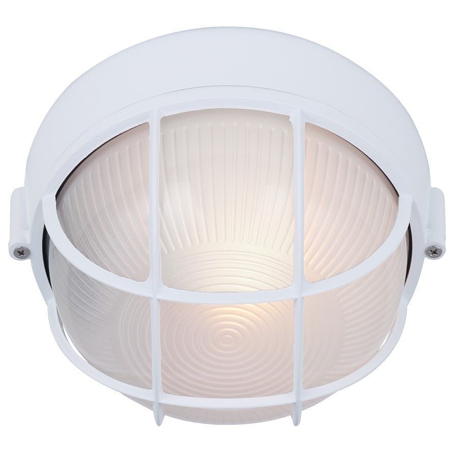 Canarm Marine 7.5in 1-Light Outdoor Lantern | White Metal and Frosted Glass | Porch & Patio | 7.25 x 4.5 x 7.25 in | Model IOL1711