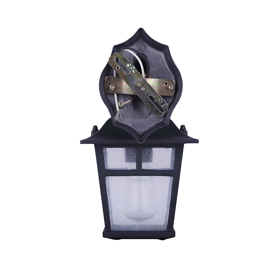 Canarm Fieldhouse 11in 1-Light Outdoor Wall Light Twinpack | Black Steel and Seeded Glass | Porch & Entryway | 6.25 x 7.75 x 11 in | Model IOL183TBK-C