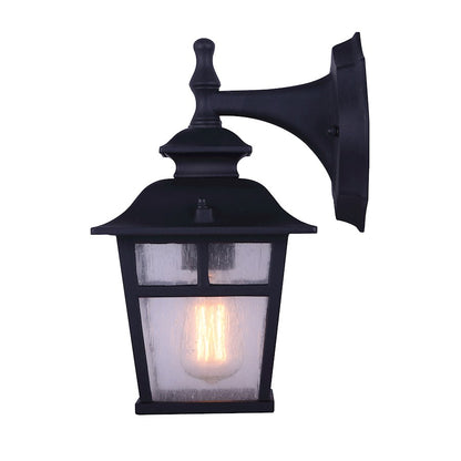 Canarm Fieldhouse 11in 1-Light Outdoor Wall Light Twinpack | Black Steel and Seeded Glass | Porch & Entryway | 6.25 x 7.75 x 11 in | Model IOL183TBK-C
