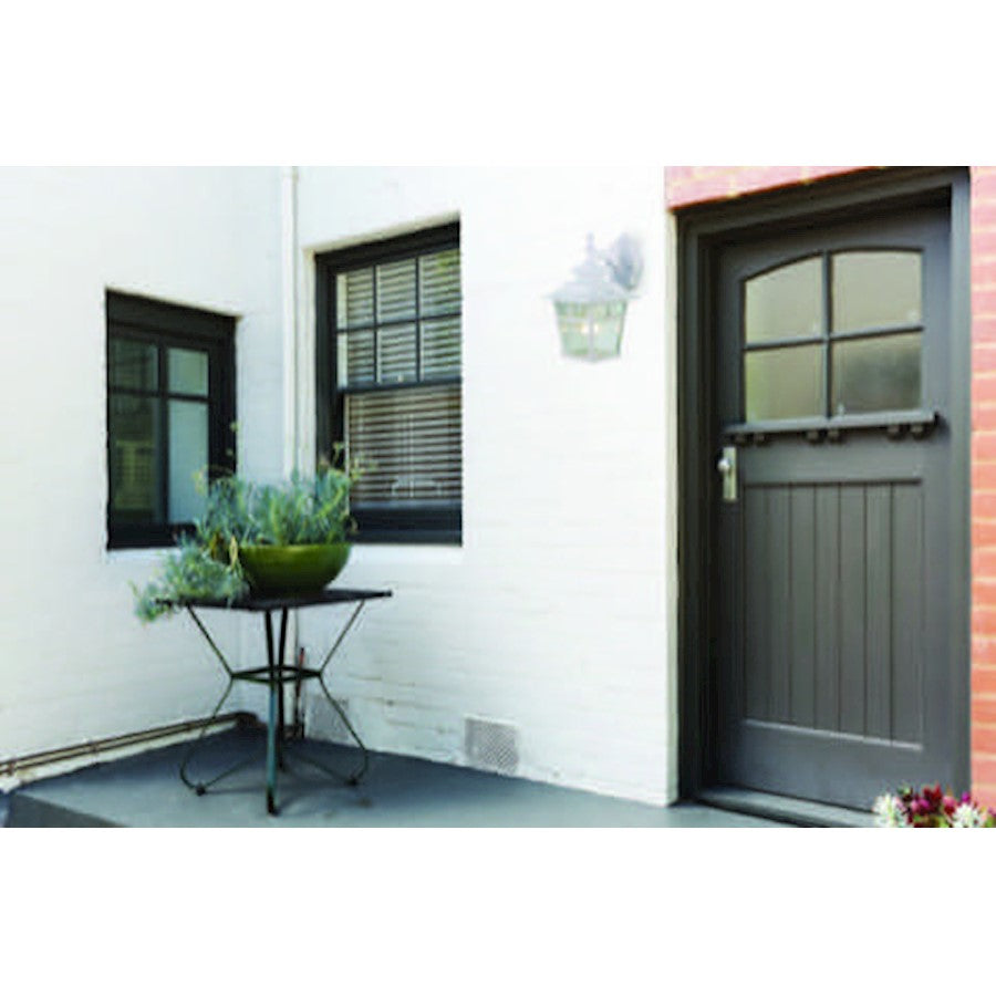 Canarm Fieldhouse 6in 1-Light Outdoor Wall Sconce | White Steel and Seeded Glass | Porch & Entryway | 6.25 x 7.75 x 11 in | Model IOL183TWH-C