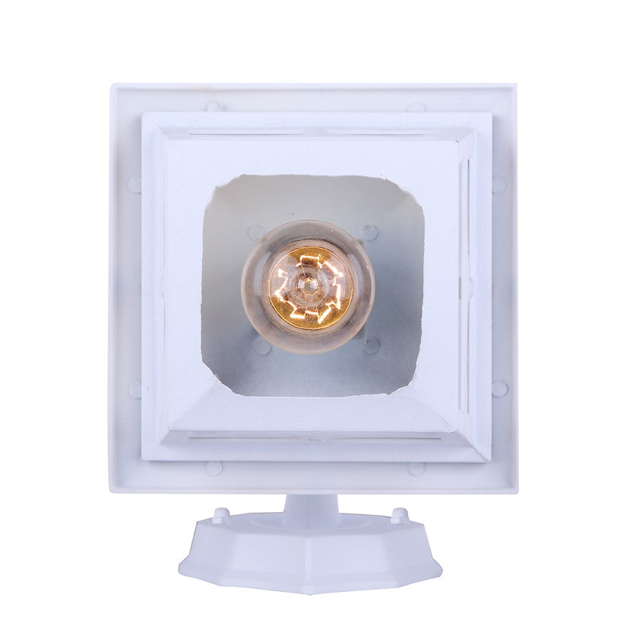 Canarm Fieldhouse 6in 1-Light Outdoor Wall Sconce | White Steel and Seeded Glass | Porch & Entryway | 6.25 x 7.75 x 11 in | Model IOL183TWH-C