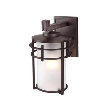 Canarm Flex 8in 1-Light Outdoor Downlight | Oil Rubbed Bronze Steel and Frosted Glass | Patio & Entryway | 8.5 x 7 x 11.5 in | Model IOL199ORB