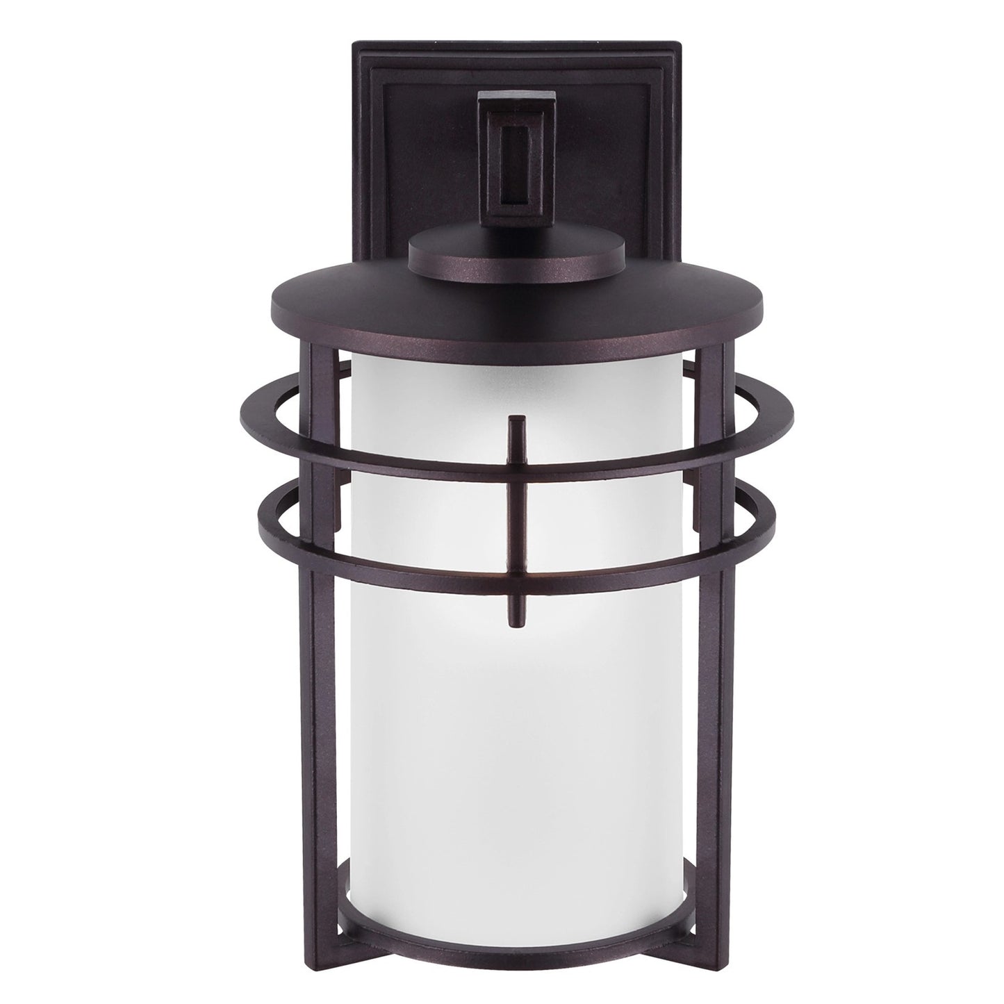 Canarm Flex 8in 1-Light Outdoor Downlight | Oil Rubbed Bronze Steel and Frosted Glass | Patio & Entryway | 8.5 x 7 x 11.5 in | Model IOL199ORB