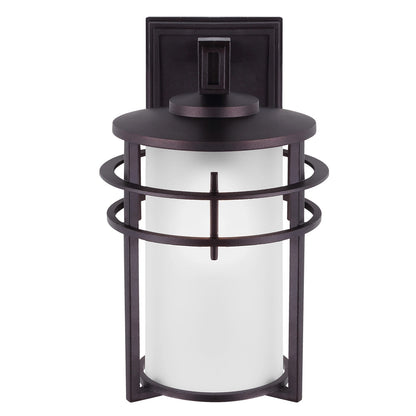 Canarm Flex 8in 1-Light Outdoor Downlight | Oil Rubbed Bronze Steel and Frosted Glass | Patio & Entryway | 8.5 x 7 x 11.5 in | Model IOL199ORB