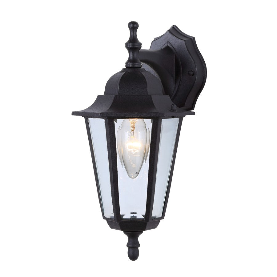 Canarm Signature 14in 1-Light Outdoor Lantern | Black Metal | Kitchen Island & Entryway | 6.25 x 8 x 14 in | Model IOL210