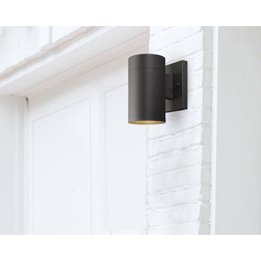 Canarm Night Sky 7in 1-Light Outdoor Wall Sconce | Black Steel/Copper Wire | Covered Patios & Entryways | 4.38 x 6.75 x 7.35 in | Model IOL211BK