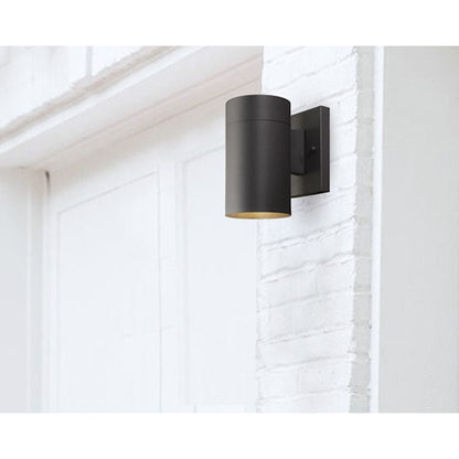 Canarm Night Sky 7in 1-Light Outdoor Wall Sconce | Black Steel/Copper Wire | Covered Patios & Entryways | 4.38 x 6.75 x 7.35 in | Model IOL211BK