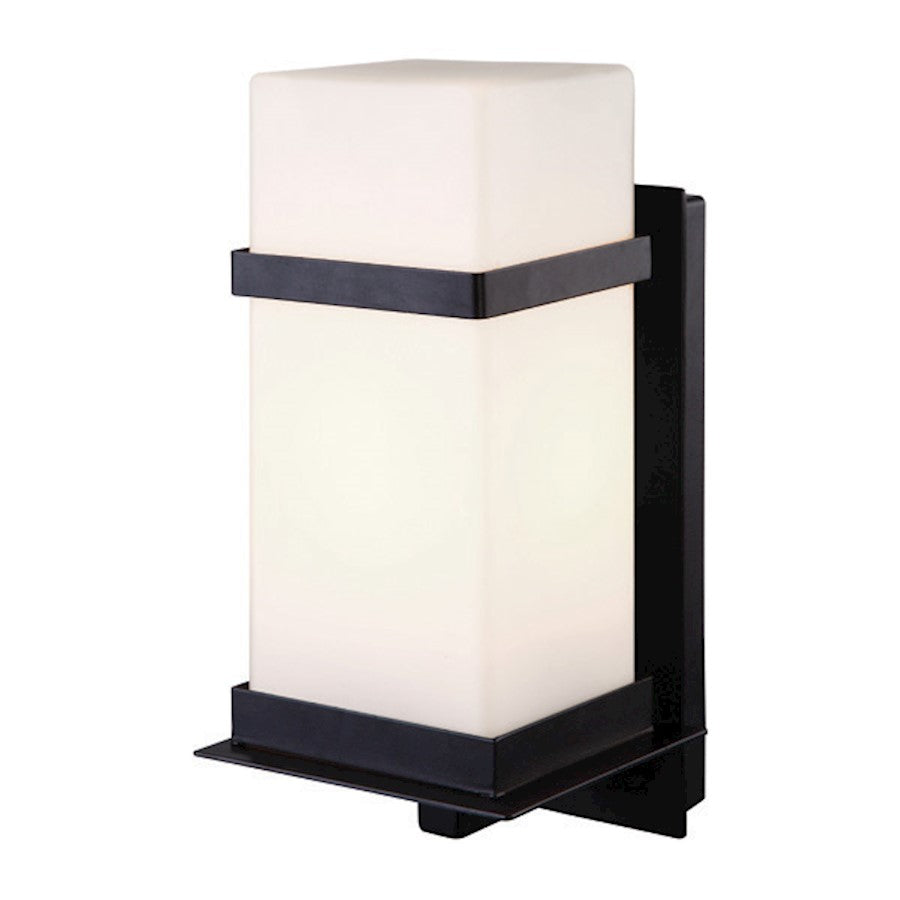 Canarm Havana 1-Light Outdoor Uplight | Black Aluminum with Opal Glass | Porch & Patio | 6 x 6 x 11.75 in | Model IOL220BK