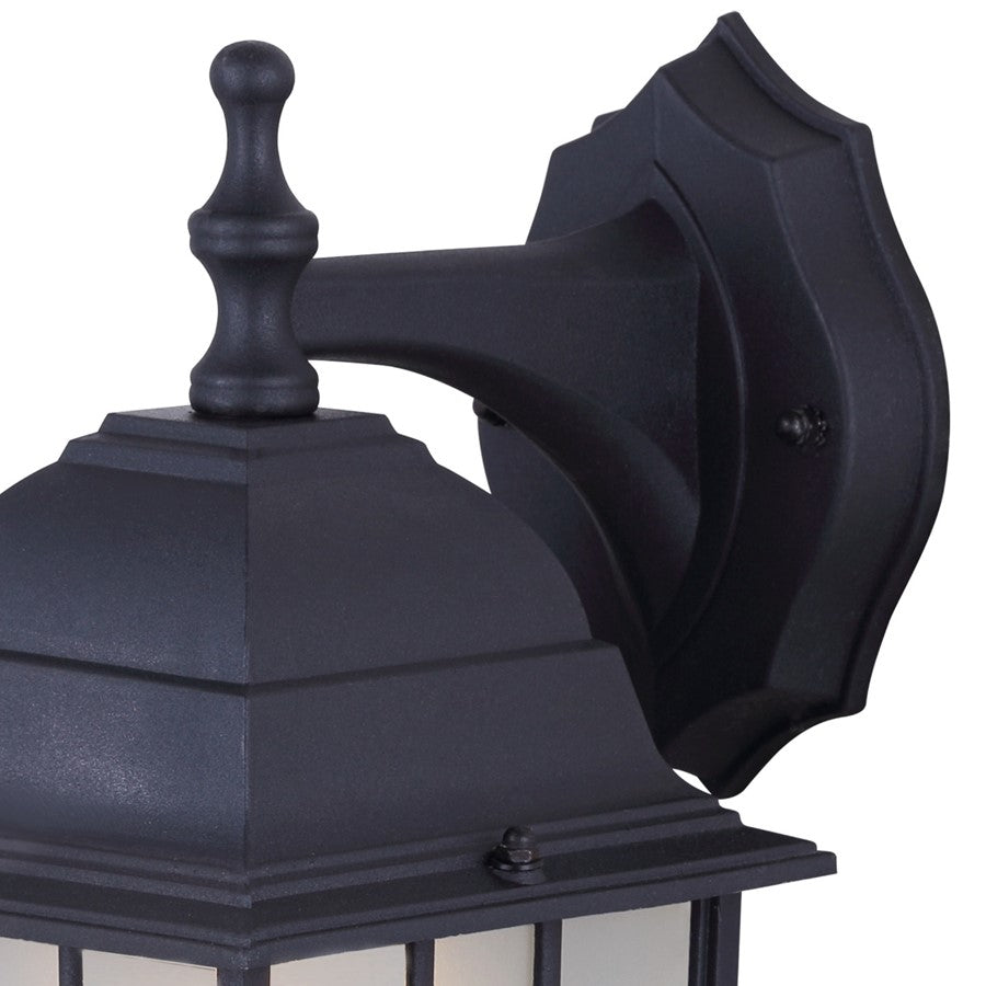 Canarm Madison 1-Light Outdoor Lantern | Black Metal with Frosted Glass | Porch & Entryway | 6 x 7.75 x 12.25 in | Model IOL2510