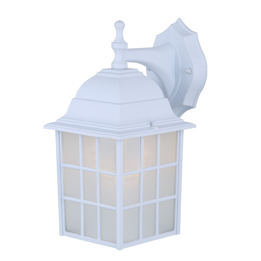 Canarm Madison 1-Light Outdoor Lantern | White Metal with Frosted Glass | Porch & Patio | 6 x 7.75 x 12.25 in | Model IOL2511