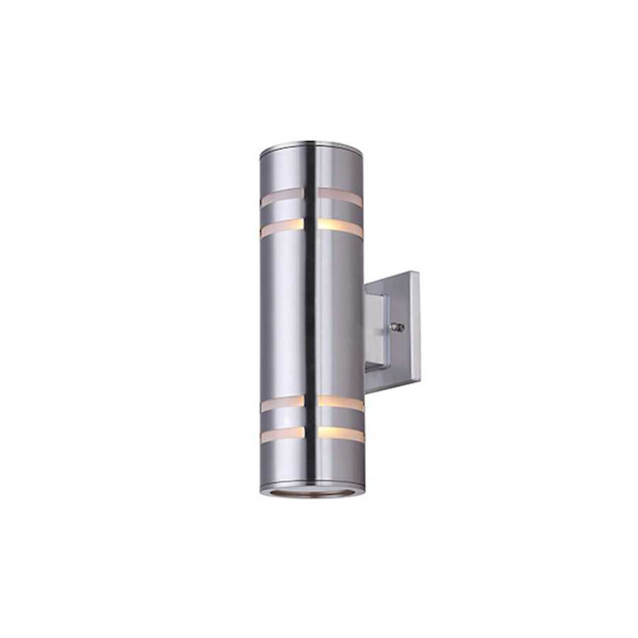 Canarm Tay 4in 1-Light Outdoor Wall Sconce | Brushed Nickel Stainless Steel and Clear Glass | Entryway & Covered Patio | Model IOL256BN