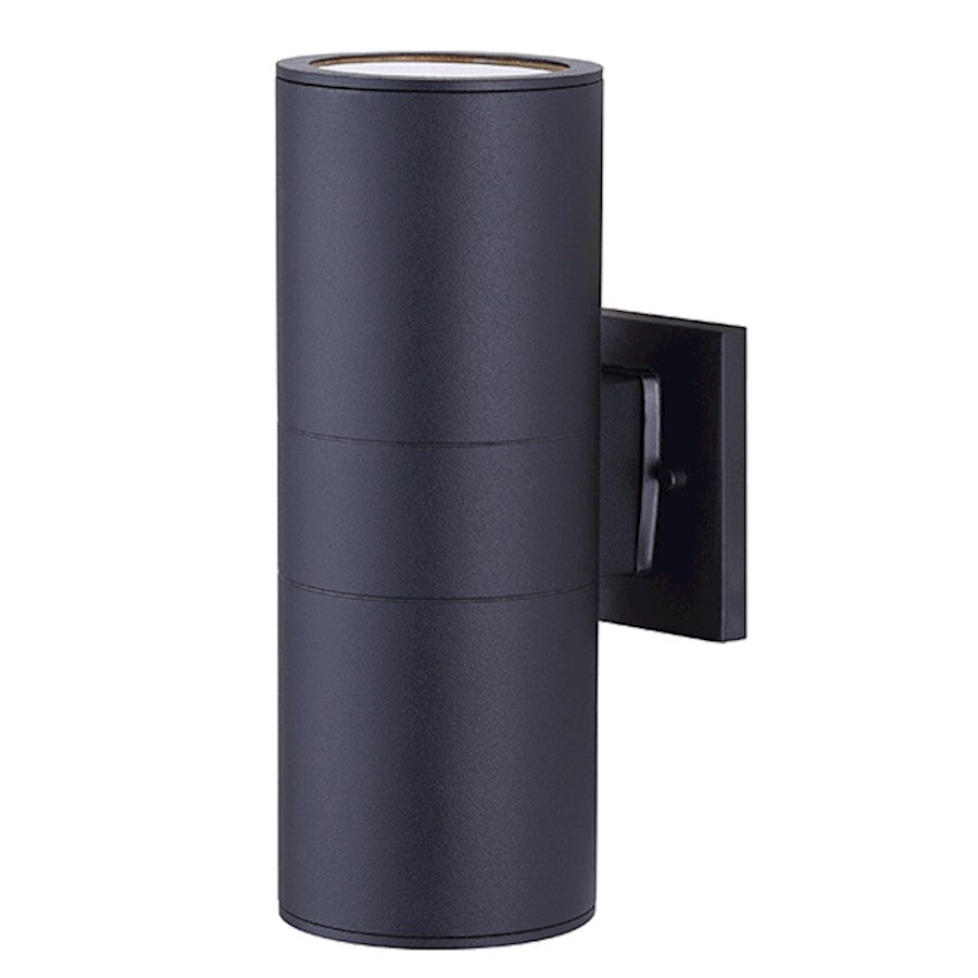 Canarm Baylyn 12in 2-Light Outdoor Entry Light | Black and Clear Glass | Front Door & Porch | 4.25 x 11.75 in | Model IOL282BK