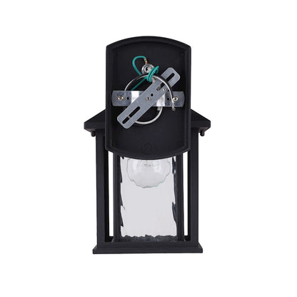 Canarm Elgin 11in 1-Light Outdoor Wall Sconce | Black and Watermark Glass | Entryway & Porch | 6.62 x 8.25 x 11 in | Model IOL283BK