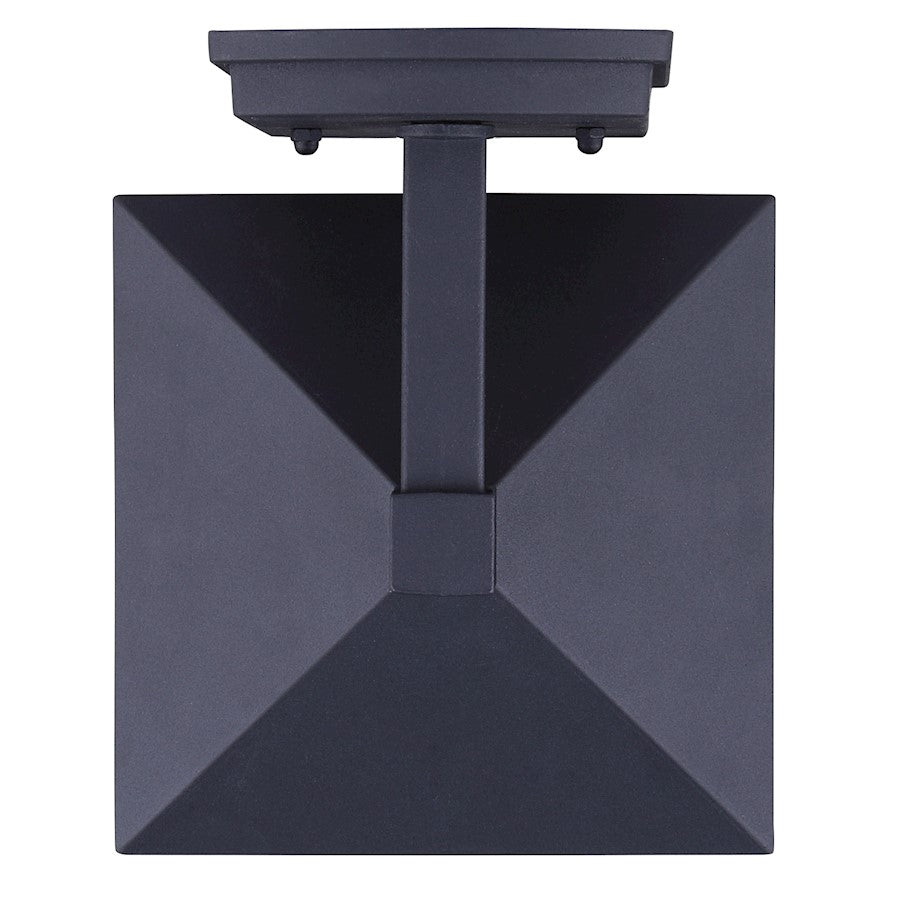 Canarm Elgin 11in 1-Light Outdoor Wall Sconce | Black and Watermark Glass | Entryway & Porch | 6.62 x 8.25 x 11 in | Model IOL283BK
