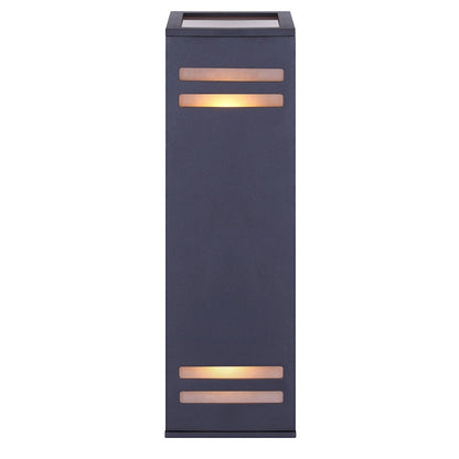 Canarm Tay 13in 2-Light Outdoor Wall Sconce | Modern Black and Frosted Glass | Entryway & Covered Patio | 4.25 x 5.75 x 13 in | Model IOL308BK