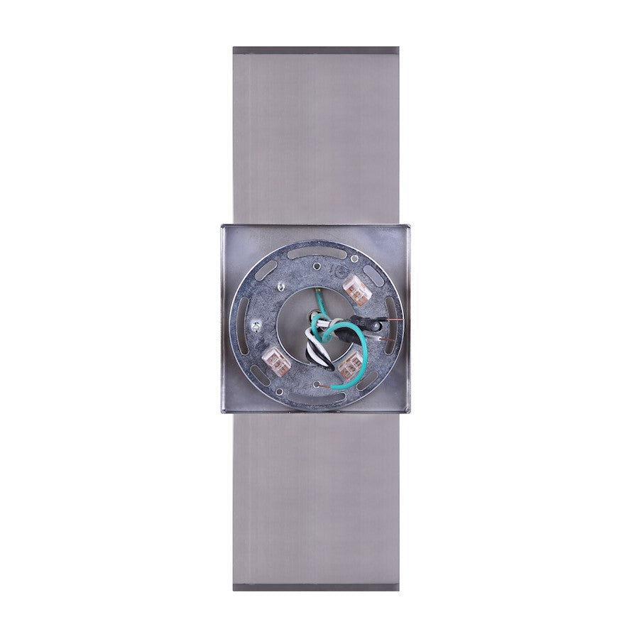 Canarm Tay 13in 2-Light Outdoor Wall Sconce | Modern Brushed Nickel and Frosted Glass | Entryway & Covered Patio | Model IOL308BN