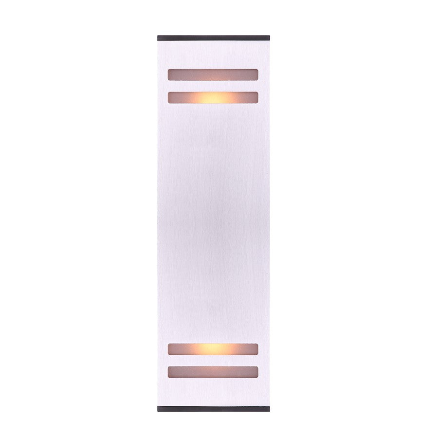 Canarm Tay 13in 2-Light Outdoor Wall Sconce | Modern Brushed Nickel and Frosted Glass | Entryway & Covered Patio | Model IOL308BN
