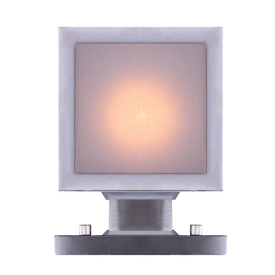 Canarm Tay 13in 2-Light Outdoor Wall Sconce | Modern Brushed Nickel and Frosted Glass | Entryway & Covered Patio | Model IOL308BN
