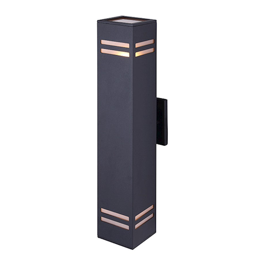Canarm Tay 20in 2-Light Outdoor Wall Sconce | Modern Black and Frosted Glass | Entryway & Covered Patio | 4.5 x 5.75 x 20 in | Model IOL309BK