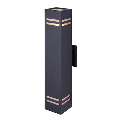 Canarm Tay 20in 2-Light Outdoor Wall Sconce | Modern Black and Frosted Glass | Entryway & Covered Patio | 4.5 x 5.75 x 20 in | Model IOL309BK
